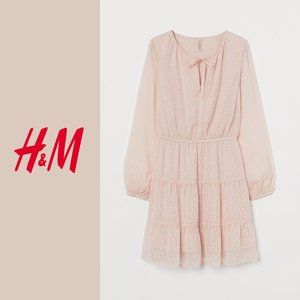 (NWT) H&M - pink plumeti chiffon dress (small)